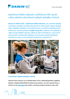 Tisková zpráva_Daikin hlásí u příležitosti 100. výročí golobálně nejsilnější výsledky v historii_FY23-CZ.pdf Tisková zpráva_Daikin hlásí u příležitosti 100. výročí golobálně nejsilnější výsledky v historii_FY23-CZ.pdf